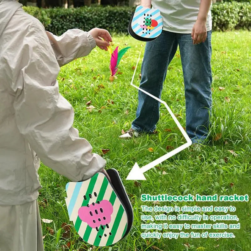 Badminton Toy Racquet Game Hand Racket Jazzminton Fun Paddle Game Set Kids Interactive Game Paddle Ball Outdoor Games For