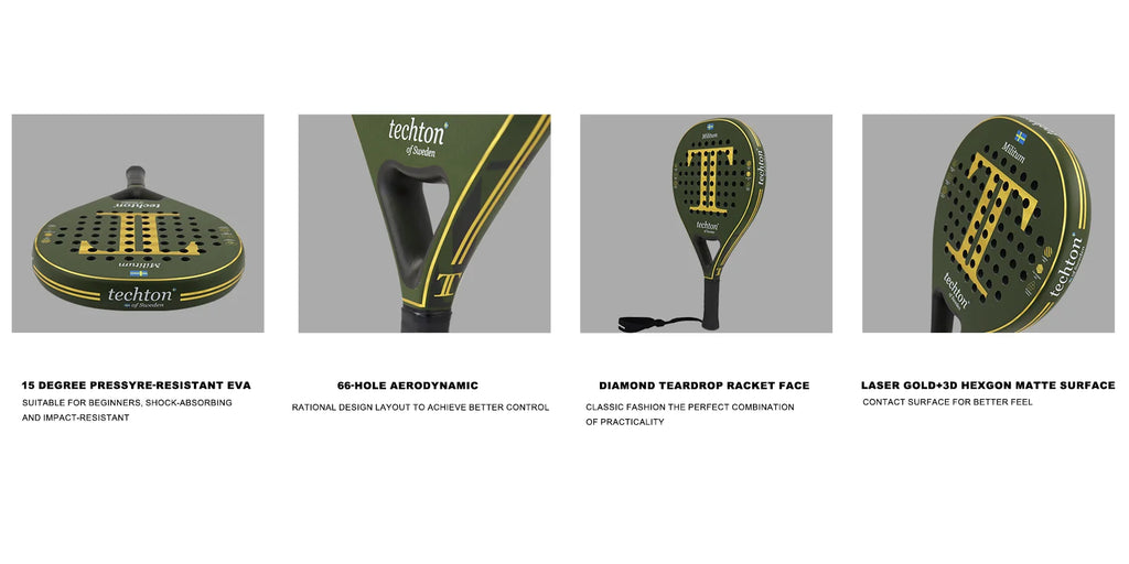 Padel Racket Carbon Fiber Soft EVA Head Memory Flex Foam for Excellent Balance Core Lightweight and Suitable for Beginners