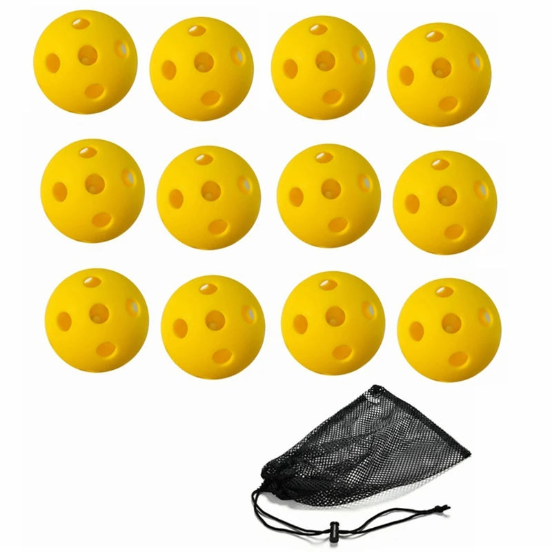 Indoor Pickleball Balls Paddle Ball 26 Holes Pickleball Sport Training Practice Plastic Pickleball Airflow Hollow Balls