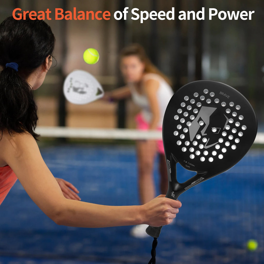 Padel Tennis Rackets,Paddle Tennis Racquets Carbon Fiber with EVA Memory Flex Foam Core,Paddle Racket Lightweight for Pop Tennis