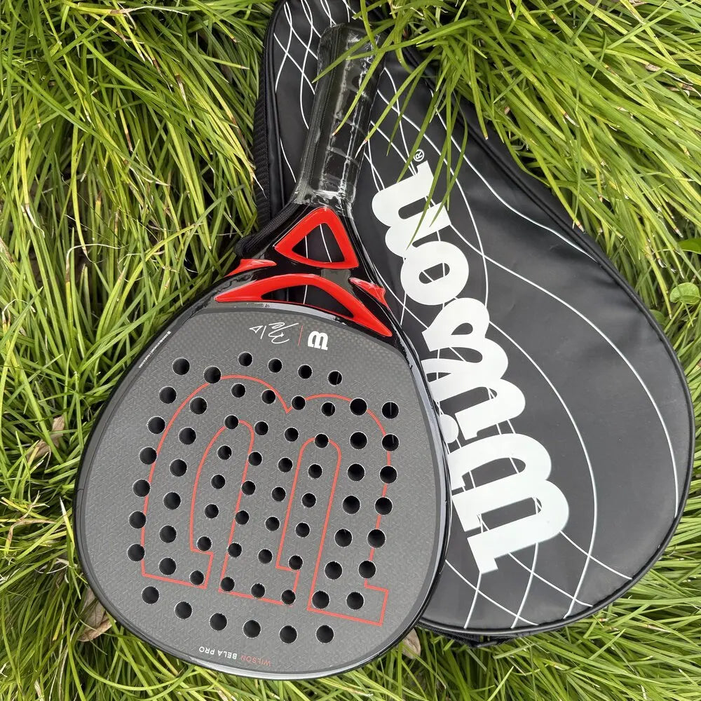 Wilson Professional Tennis Rackets Carbon Fibre Surface Diamond Shape with Eva Memory Flex Foam Core Padel Tennis Racquets
