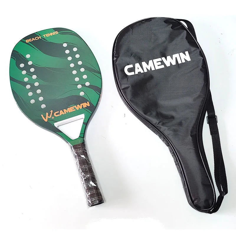 Beach Tennis Racket Camewin Padel Paddle 50% Carbon Fiber EVA Core Tennis Racket Lightweight With Protective Bag Cover Soft Face