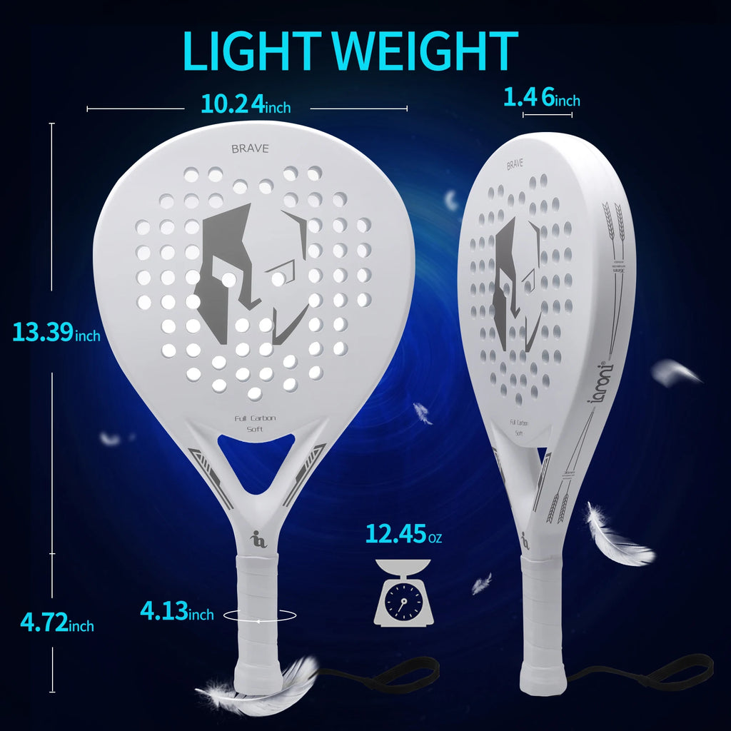 Padel Tennis Rackets,Paddle Tennis Racquets Carbon Fiber with EVA Memory Flex Foam Core,Paddle Racket Lightweight for Pop Tennis