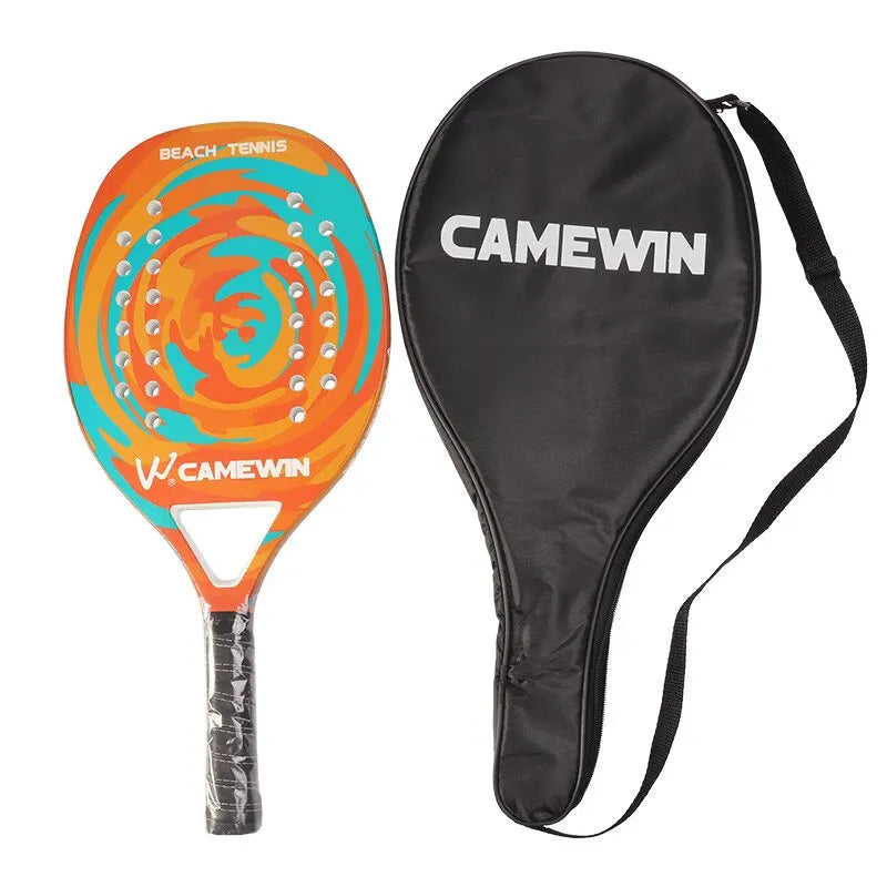 Beach Tennis Racket Camewin Padel Paddle 50% Carbon Fiber EVA Core Tennis Racket Lightweight With Protective Bag Cover Soft Face