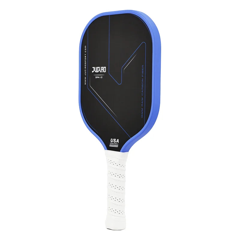 JUCIAO USAPA Approved Thermoformed Unibody T700 Raw Carbon Fiber Pickleball Paddle Spin Textured Surface With Foam Edge