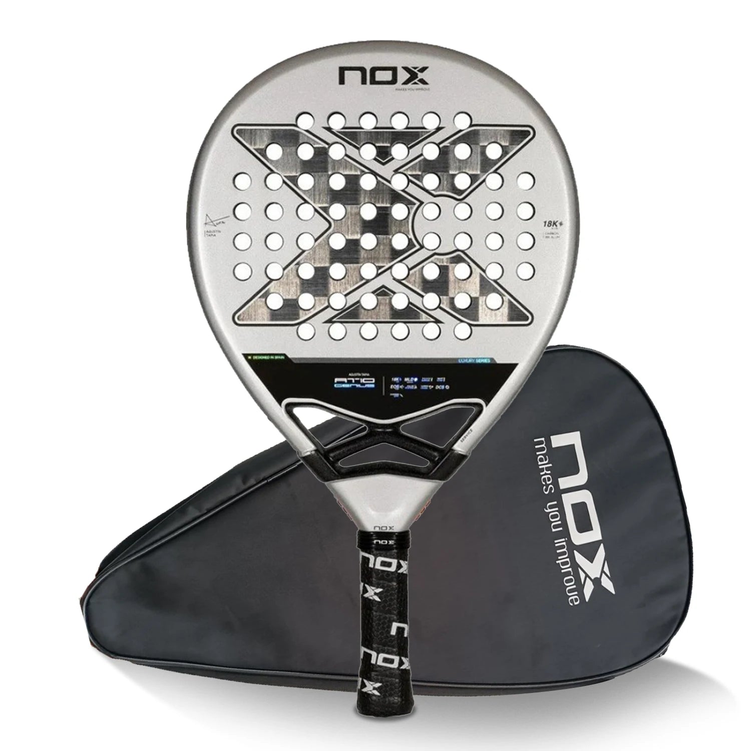 X-ONE-Carbon Fiber Paddle Raquete de tênis, núcleo redondo forma para iniciantes, raquete sem capa saco, 3K 12K 18K