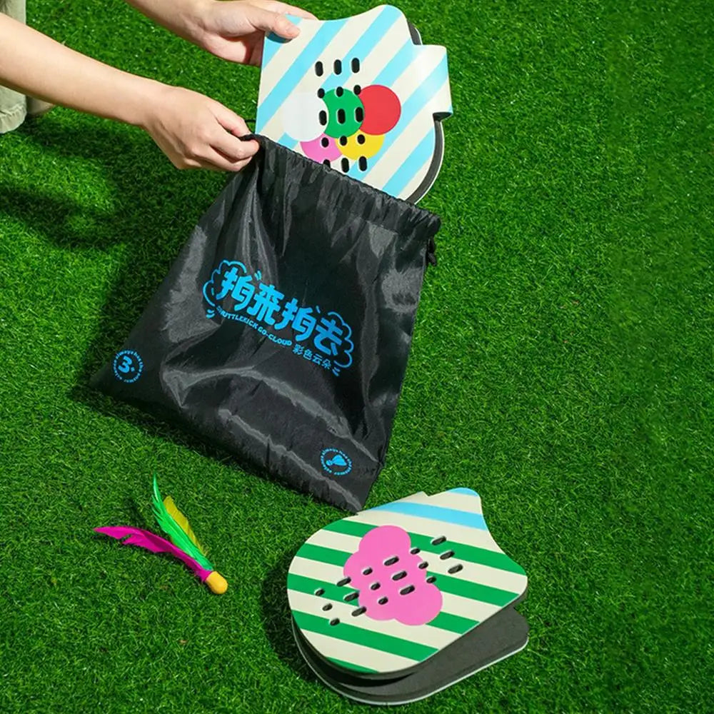 Jazzminton Set Hand Racket Jazzminton Toy Game Fun Paddle Game Set Kids Interactive Game Paddle Ball Outdoor Games For Indoors