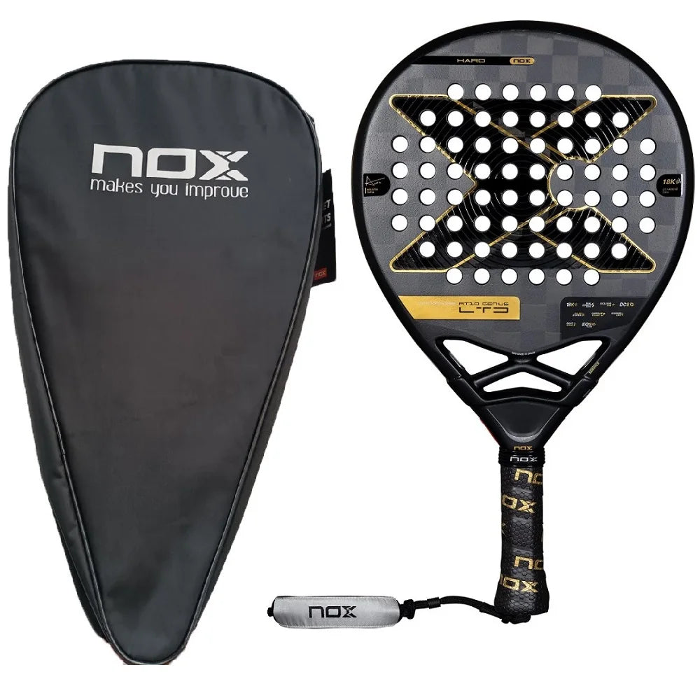 X-ONE-Carbon Fiber Paddle Raquete de tênis, núcleo redondo forma para iniciantes, raquete sem capa saco, 3K 12K 18K