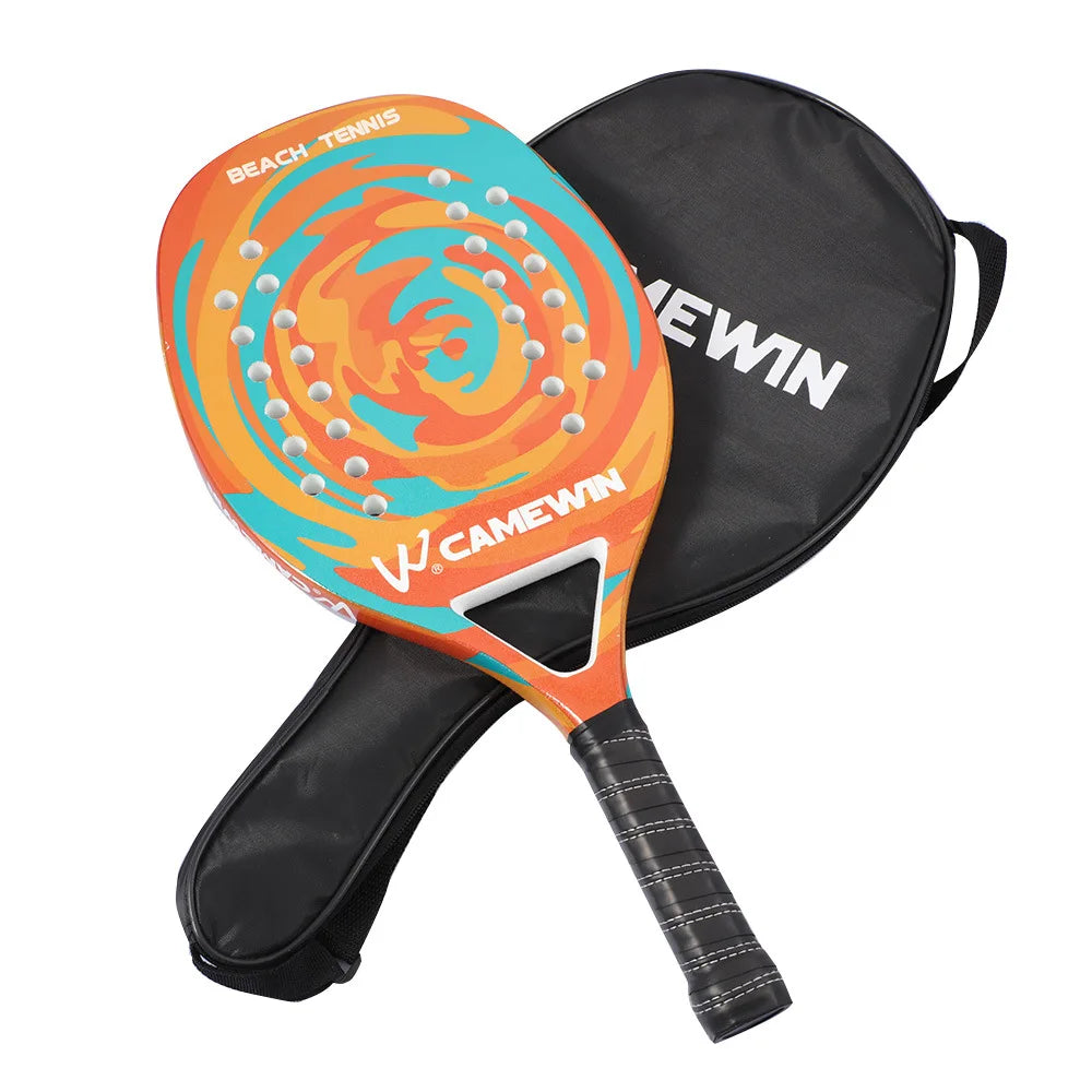 Beach Tennis Racket Camewin Padel Paddle 50% Carbon Fiber EVA Core Tennis Racket Lightweight With Protective Bag Cover Soft Face