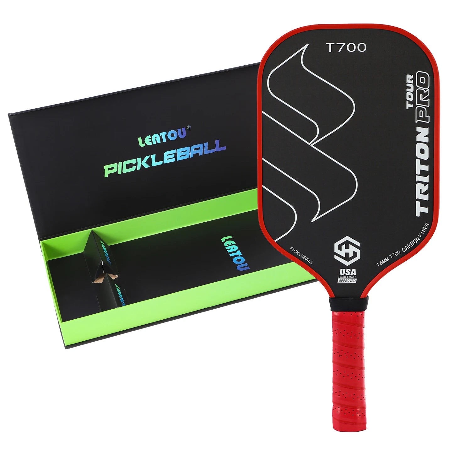 Pickleball Paddle with T700 Raw Carbon Fiber Surface 16mm STR-Core Power Polymer Core Premium Pickle Ball Racket Ultimate Spin