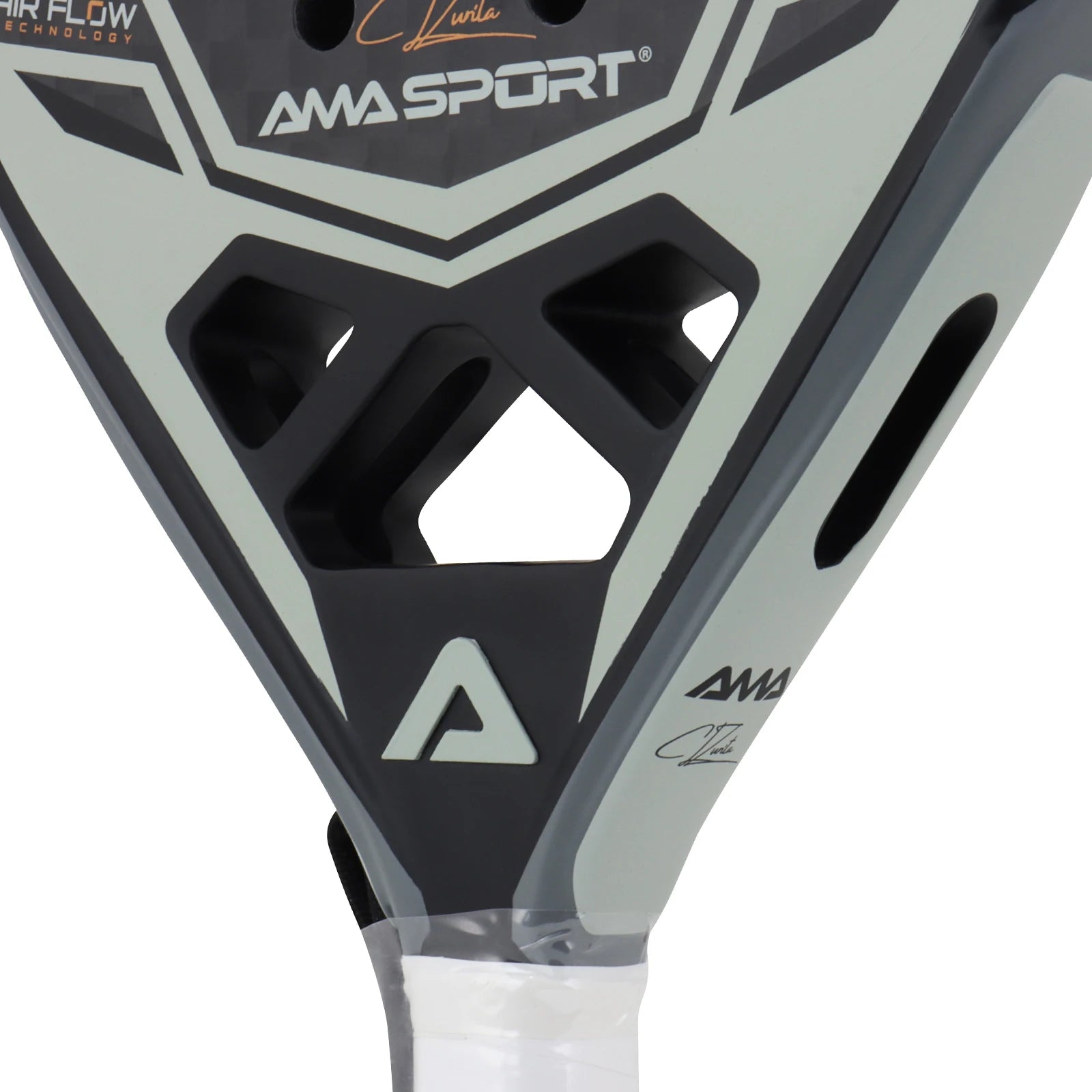 AMASPORT Padel Racket 12K Carbon EVA Soft Midium Balance Padel Paddle Tear Shape for Advanced Players Paddle Tennis Racket