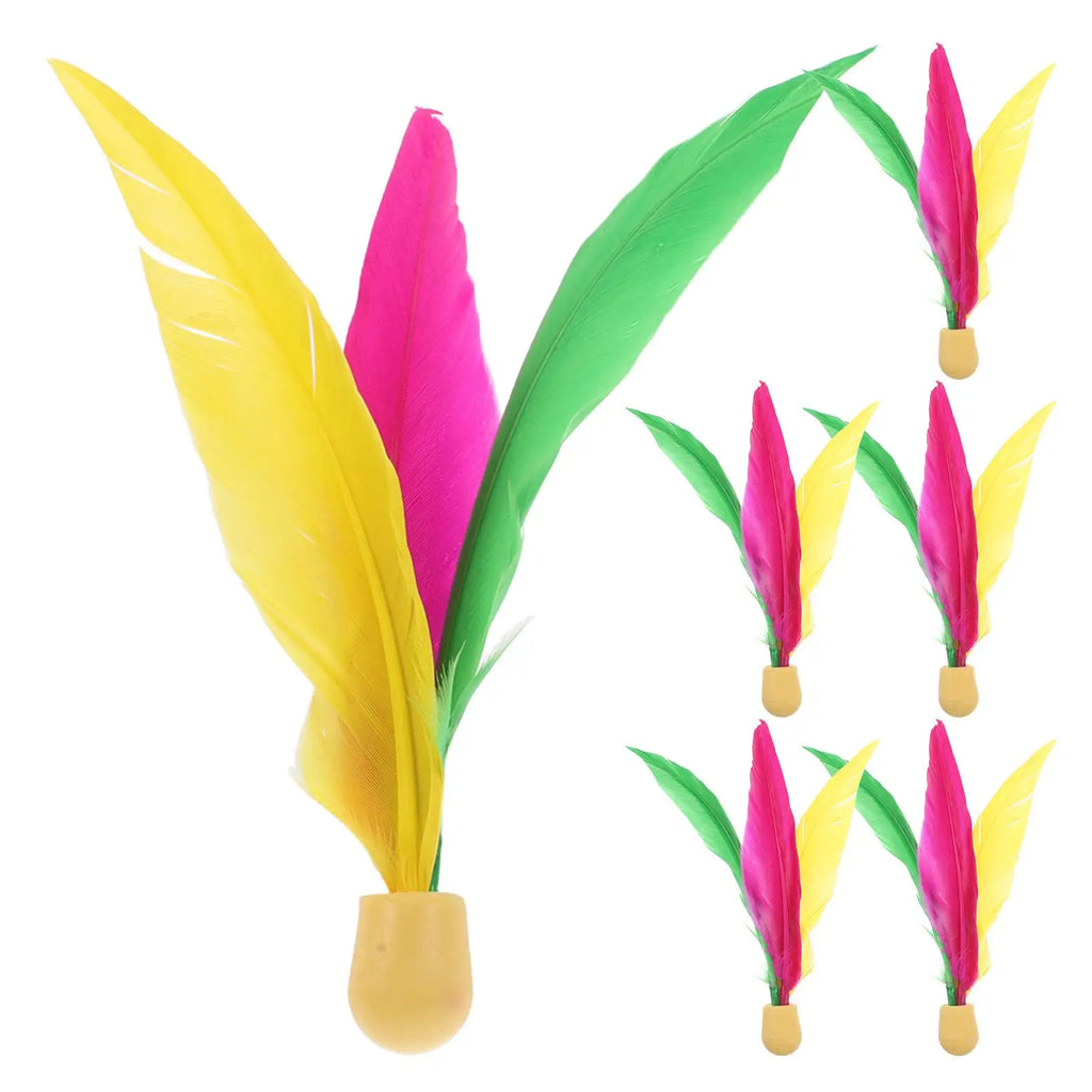 6pcs Long High Elastic Rubber Head Triple Shuttlecock Outdoor Game Ball For Adult Recreation Shuttle Badminton