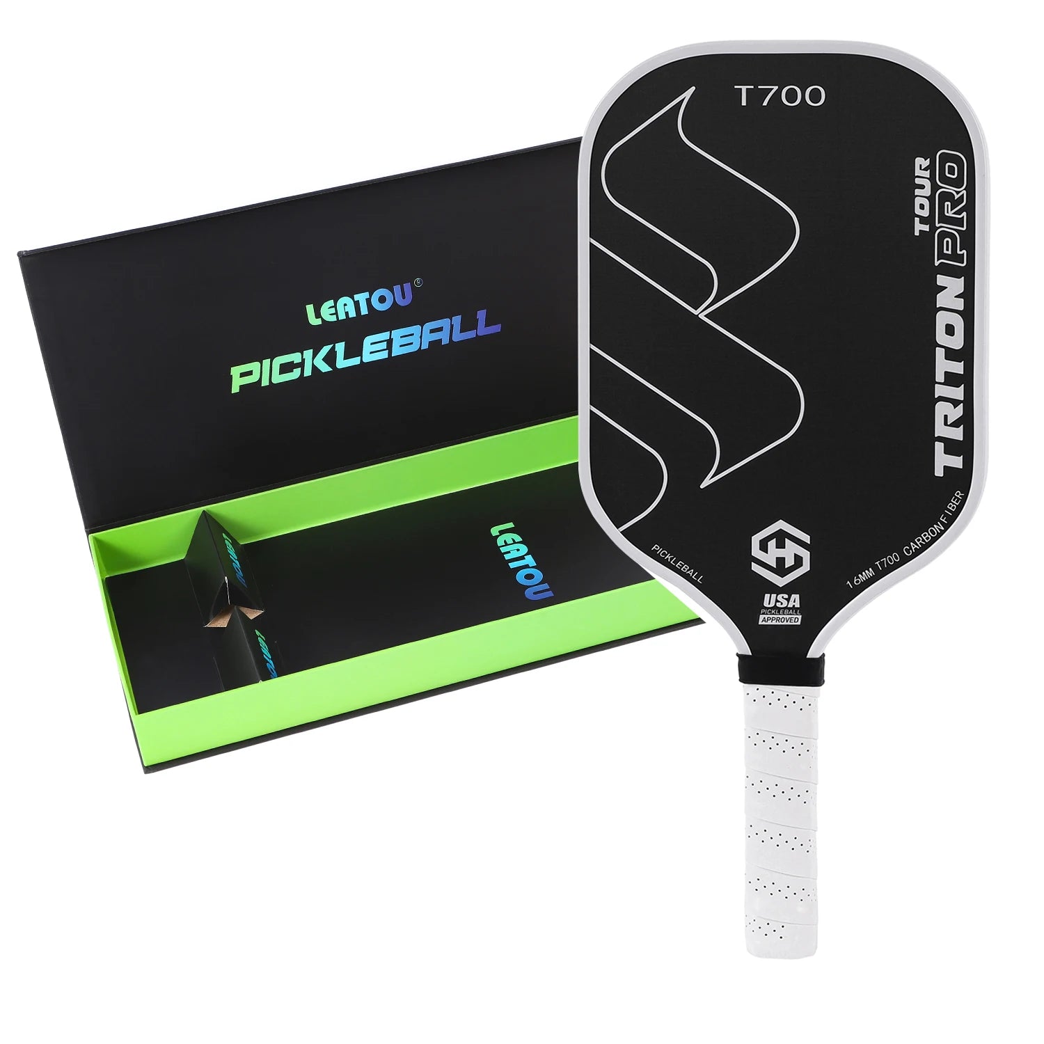 Pickleball Paddle with T700 Raw Carbon Fiber Surface 16mm STR-Core Power Polymer Core Premium Pickle Ball Racket Ultimate Spin