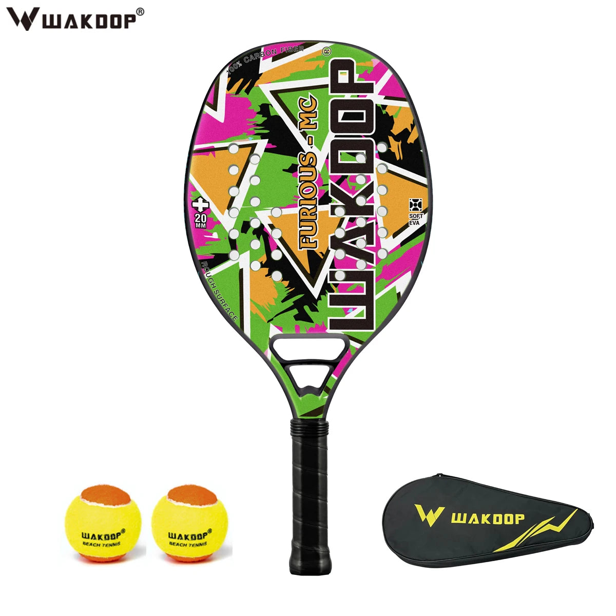 Original Kawasaki Beach Tennis Racket Carbon Professional Raquete beach tenis Tennis Racquet Rough Face With Bag