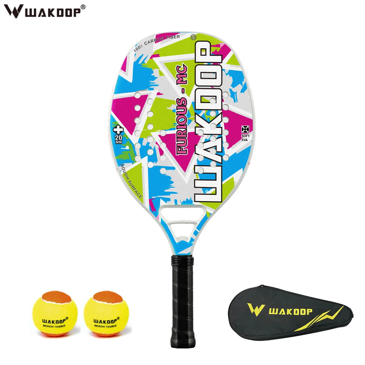 Original Kawasaki Beach Tennis Racket Carbon Professional Raquete beach tenis Tennis Racquet Rough Face With Bag