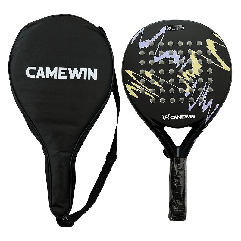 [New Hot, Padel Racket] 1pc Glassfiber Soft EVA Face Padel Racket Tennis Paddle Racquet with Padel Bag Cover - New Hot