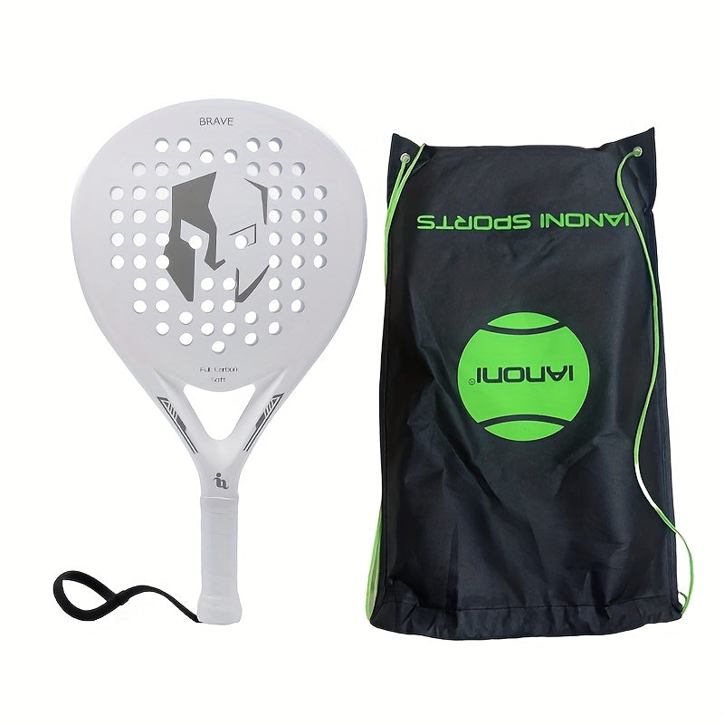IANONI Professional Carbon Fiber Padel Tennis Racket for Men & Women - High-Performance, Lightweight, and Durable with Enhanced Control - Perfect for Holiday Gifts (White), Tennis Accessories, Sports Equipment, Sleek Sports G